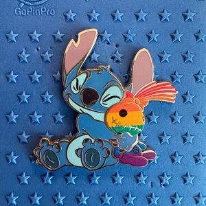 Lilo & Stitch Enamel Pin - Blue Stitch with Scrump Plush Disneyland Paris Pride